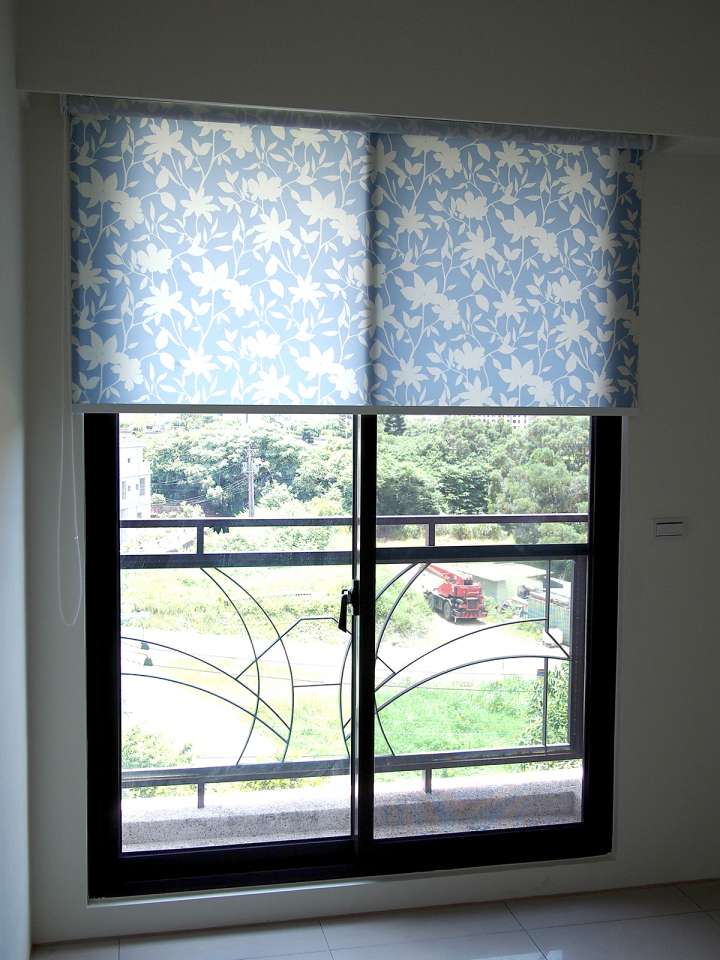 Zicy Roller Blinds　Printing Silhouette Baby Blue Customized／Personalized Blinds & Shades Hydraulic Spring System／Spring Blinds Child Safety／Cordless Blinds & Shades Light Filtering Blinds & Shades Motorized Blinds／Smart Blinds & Shades