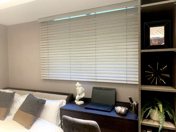 Lavelle Venetian Blinds　Wood E74 - Lily White Ventilated Blinds & Shades Customized／Personalized Blinds & Shades Light Filtering Blinds & Shades Light-Regulating Blinds & Shades Motorized Blinds／Smart Blinds & Shades