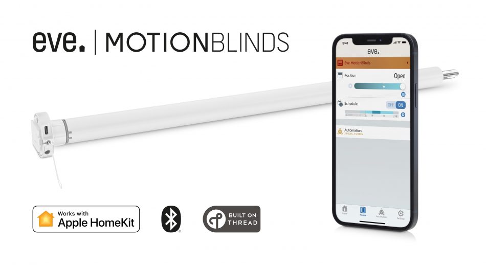 Smart blinds, motorized blinds, eve. MotionBlinds, electric blinds, Apple HomeKit